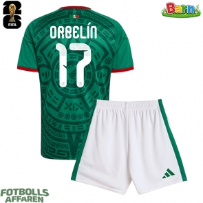 Mexiko Orbelin Pineda #17 Hemmaställ Barn VM 2026 Kortärmad (+ Korta byxor)